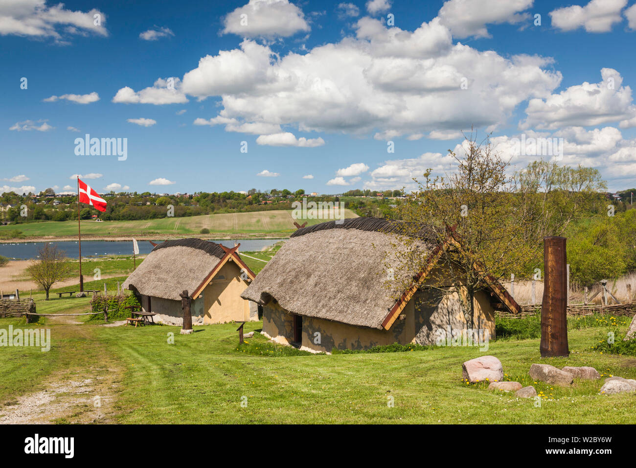 Le Danemark, le Jutland, Hobro, Vikingecenter Fyrkat, ferme de style Viking Banque D'Images
