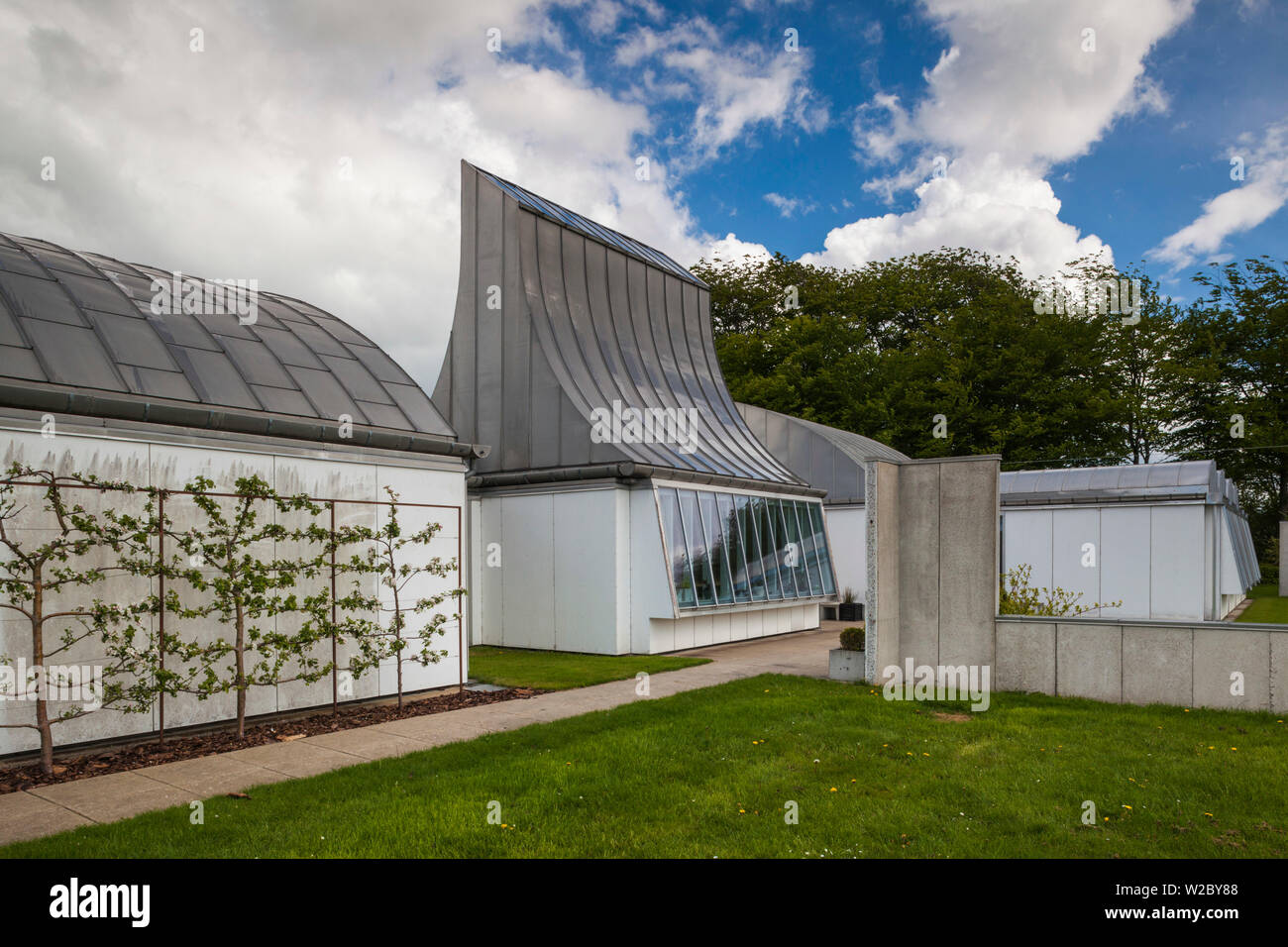 Le Danemark, le Jutland, Herning, CŒUR Museum, musée de l'art dans la fabrication complexe, Prototype House, conçue par l'architecte danois Jorn Utzon, concepteur de l'Opéra de Sydney Banque D'Images