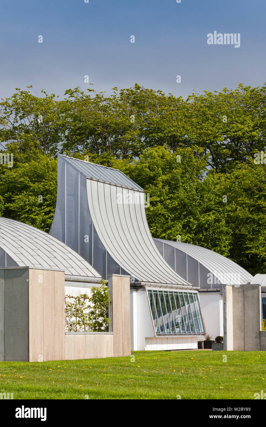 Le Danemark, le Jutland, Herning, CŒUR Museum, musée de l'art dans la fabrication complexe, Prototype House, conçue par l'architecte danois Jorn Utzon, concepteur de l'Opéra de Sydney Banque D'Images