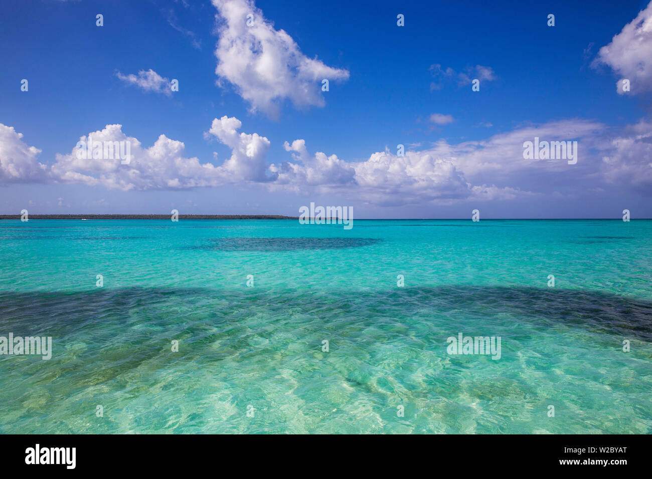 République dominicaine, Punta Cana, Parque Nacional del Este, piscine naturelle , un banc de sable peu profond Banque D'Images