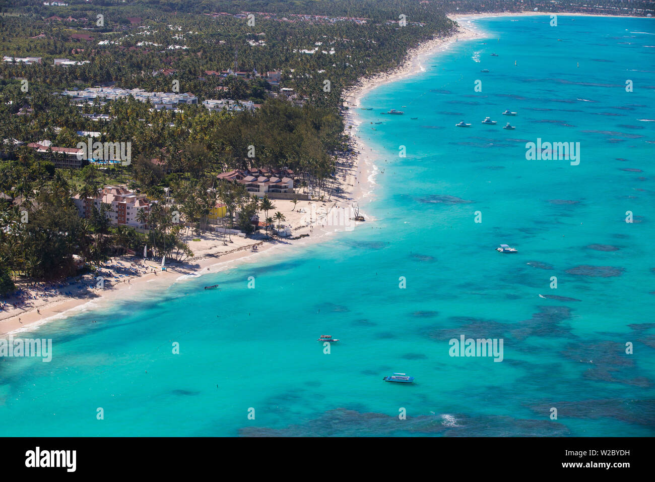 République dominicaine, Punta Cana, vue de la plage de Bavaro Banque D'Images