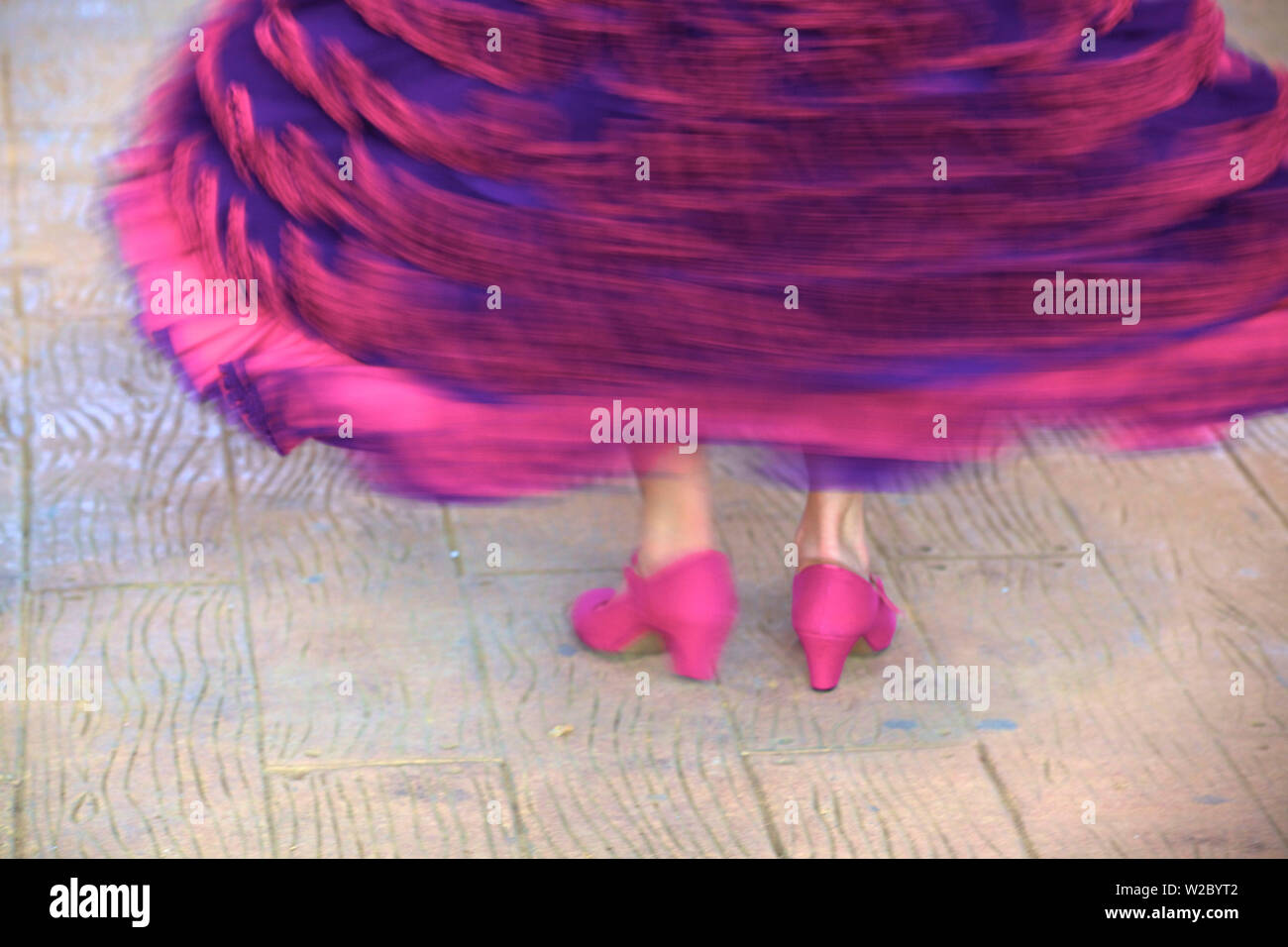 Danseuse de Flamenco, Jerez de la Frontera, province de Cadiz, Andalousie, Espagne Banque D'Images