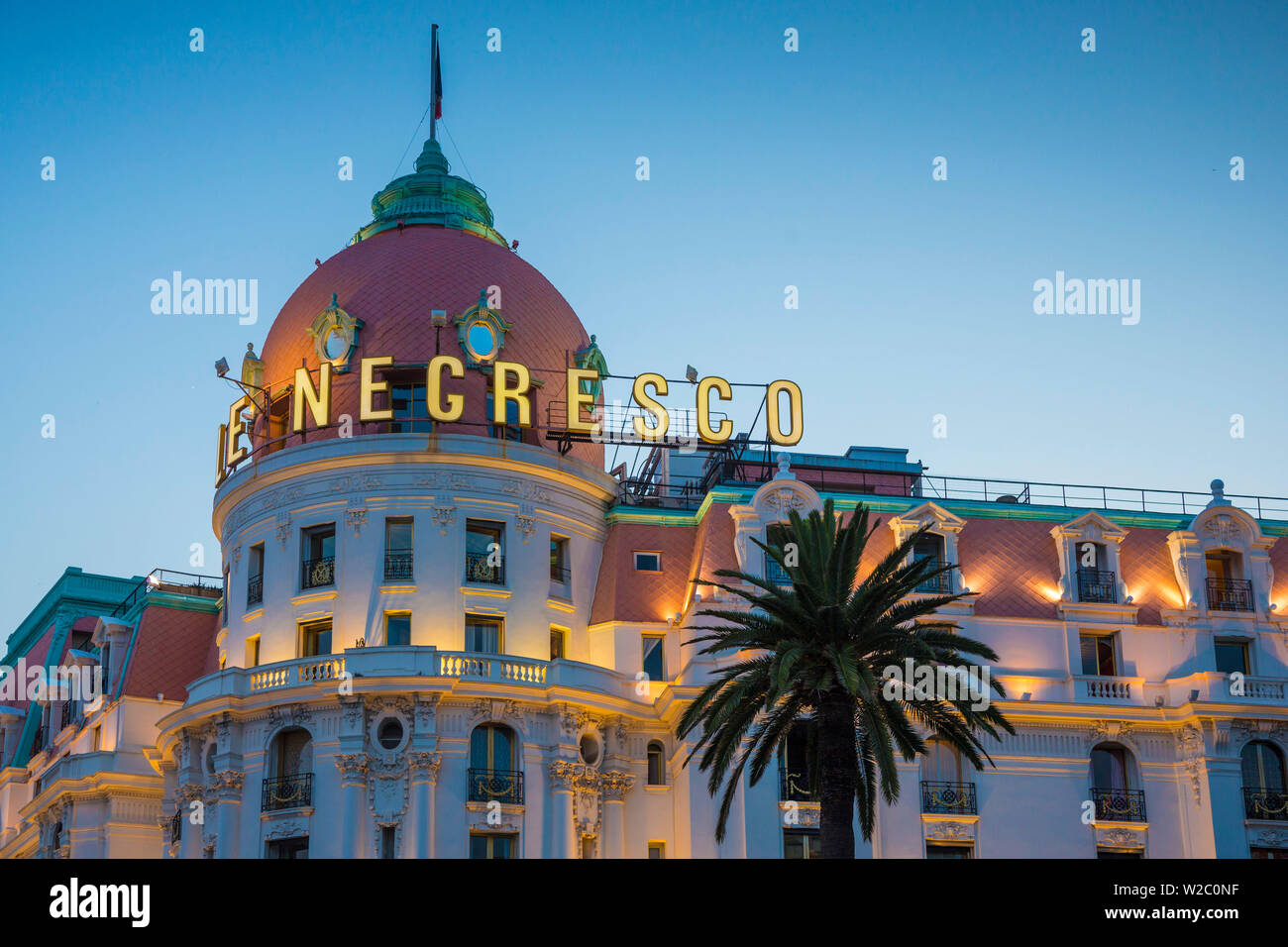 Le Hôtel Negresco, Promenade des Anglais, Nice, Alpes-Maritimes, Provence-Alpes-Côte d'Azur, d'Azur, France Banque D'Images