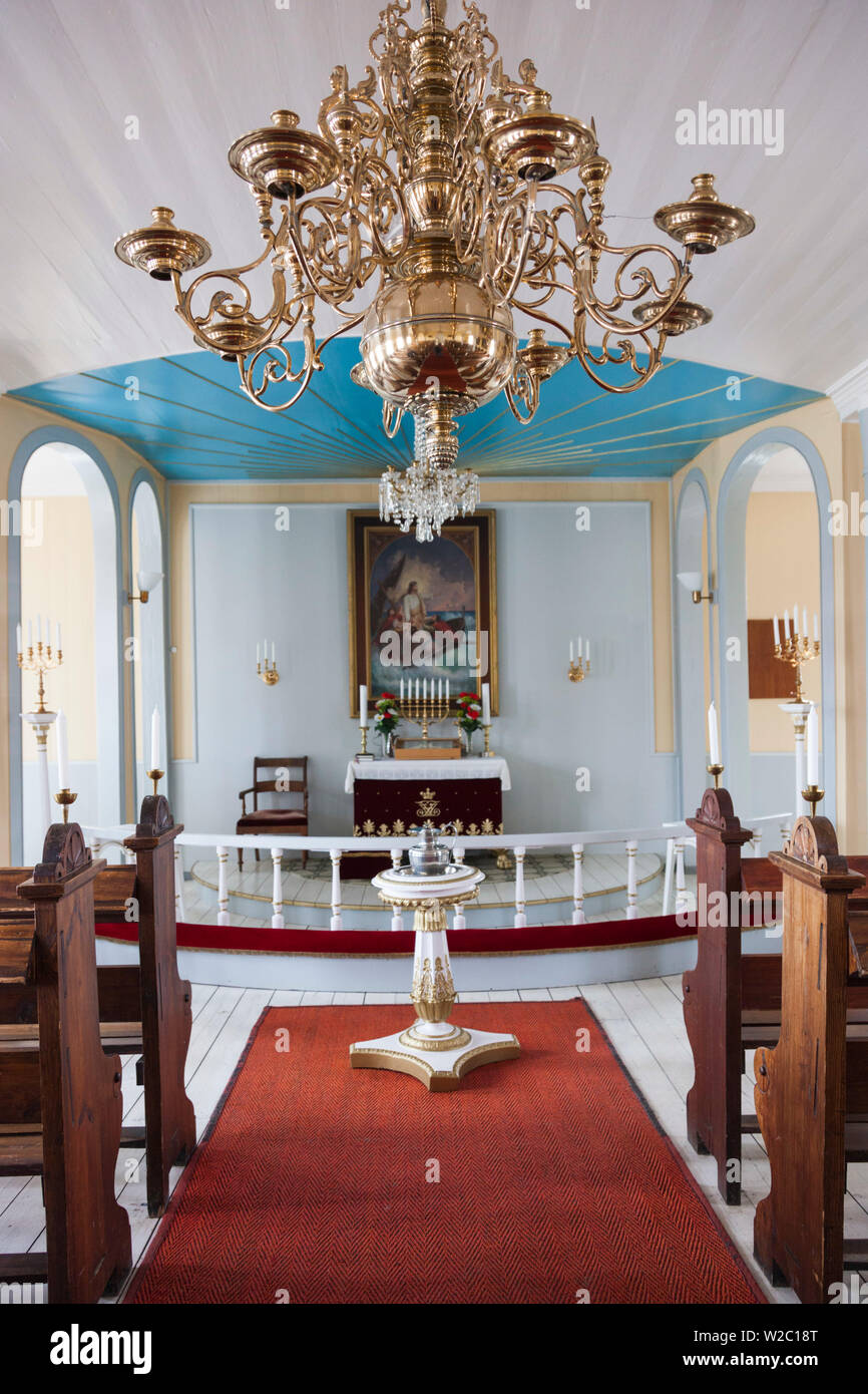 Le Groenland, Qaqortoq, Frelserens Kirke, de l'intérieur de l'église Banque D'Images