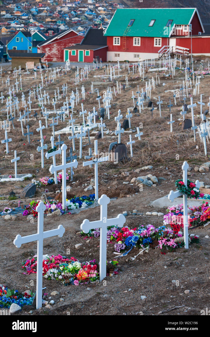 Le Groenland, Qaqortoq, cimetière Banque D'Images