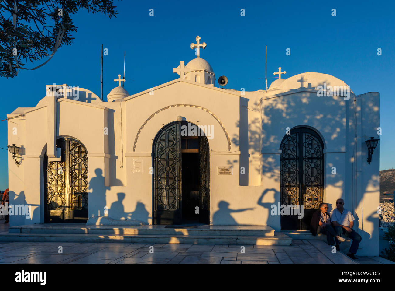 Grèce, Athènes, la colline du Lycabette, chapelle d'Agios Georgios Banque D'Images