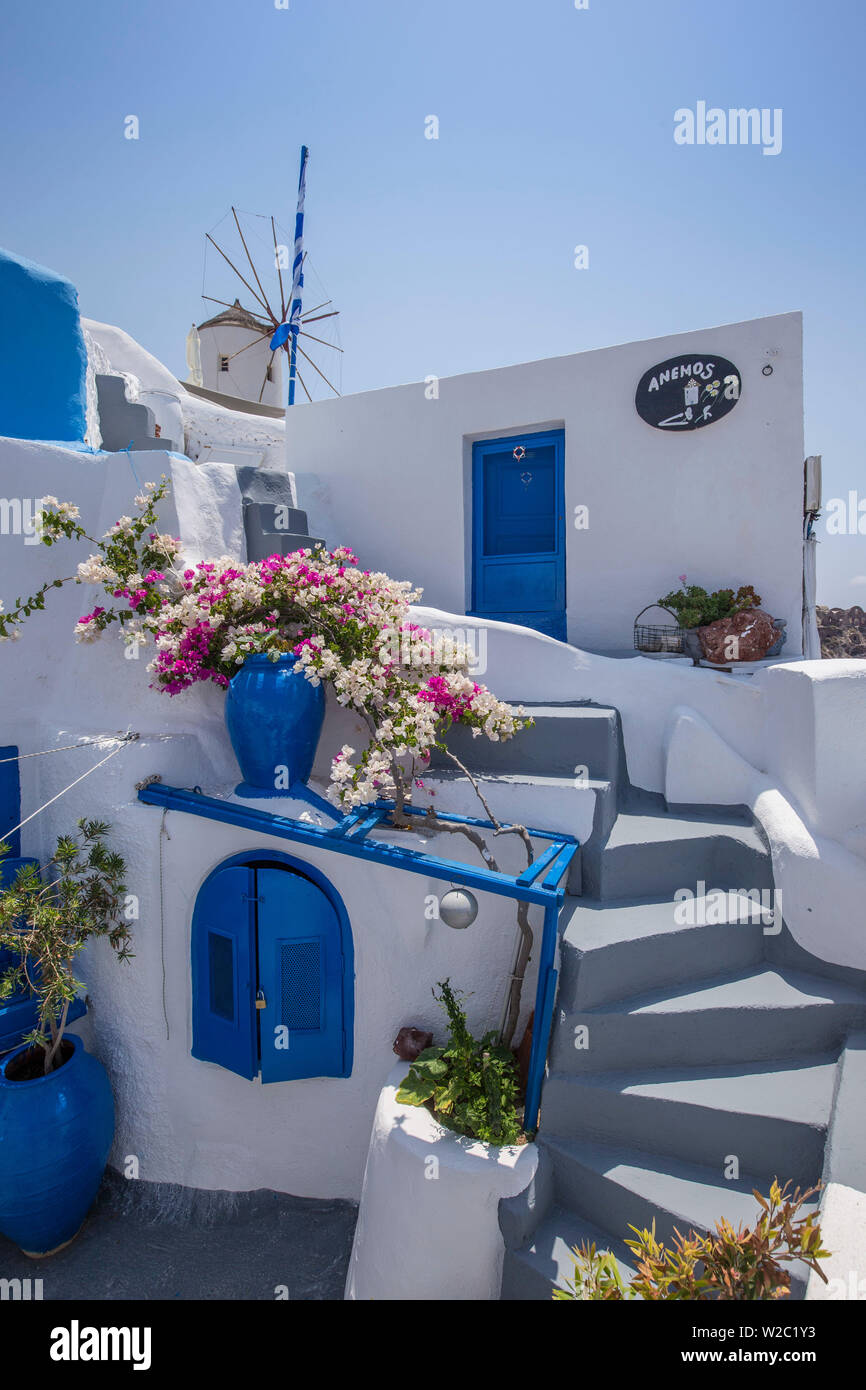 Oia, Santorin (thira), îles Cyclades, Grèce Banque D'Images