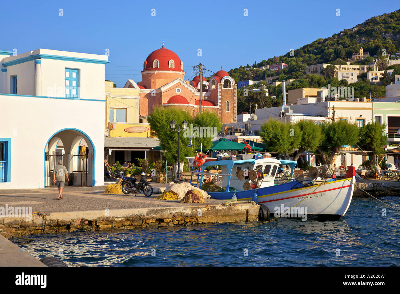 Au port d'Agia Marina, Leros, Dodécanèse, îles grecques, Grèce, Europe Banque D'Images
