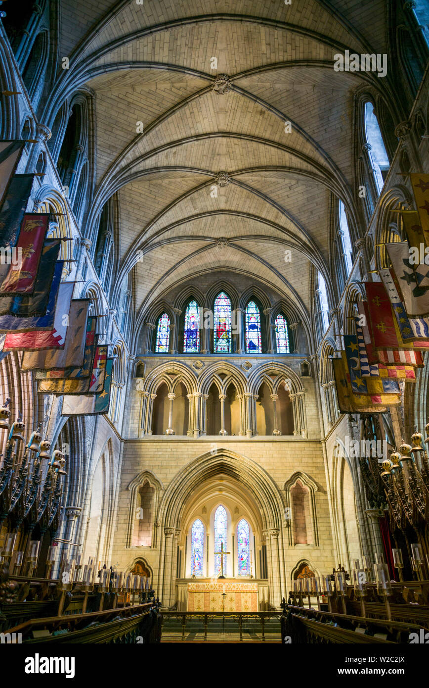 L'Irlande, Dublin, la Cathédrale St Patrick, de l'intérieur Banque D'Images