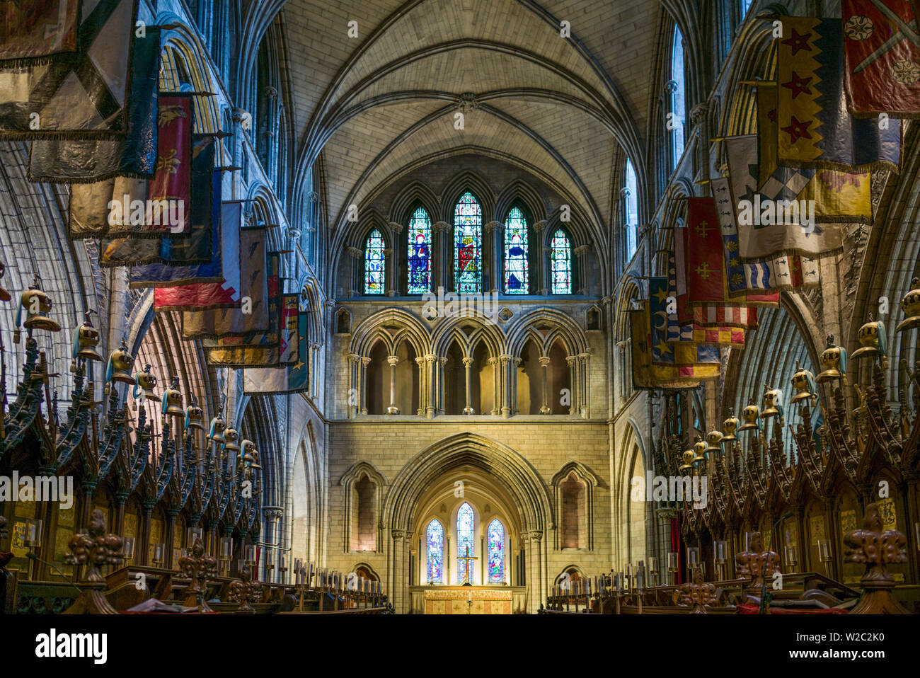 L'Irlande, Dublin, la Cathédrale St Patrick, de l'intérieur Banque D'Images