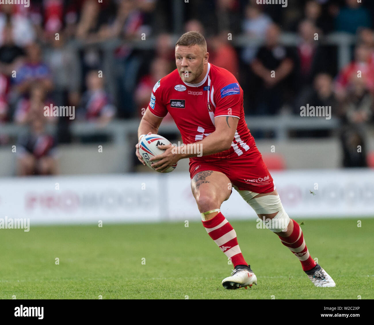 4 JUILLET 2019 , Stade AJ Bell, Salford, Angleterre ; Betfred Super League, Round 21, Salford Red Devils vs Huddersfield Giants ; Josh Jones de Salford Red Devils Crédit : Richard Long/News Images Banque D'Images