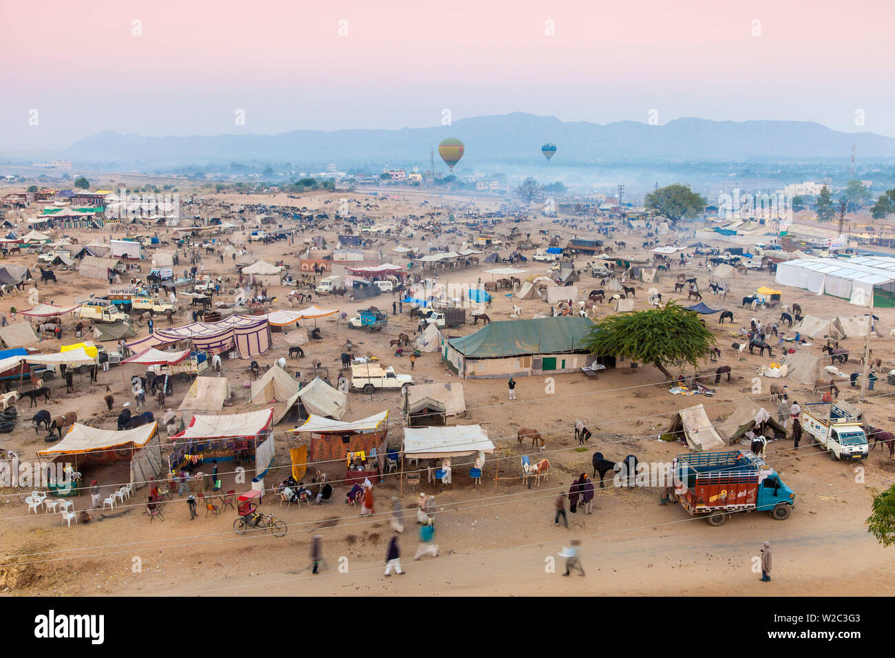 L'Inde, Rajasthan, Pushkar, vue de Pushkar Camel Fair Banque D'Images