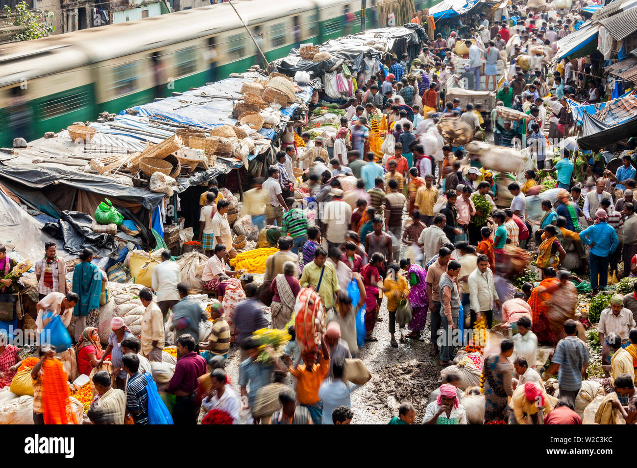 Marché aux Fleurs, Kolkata (Calcutta), Inde Banque D'Images