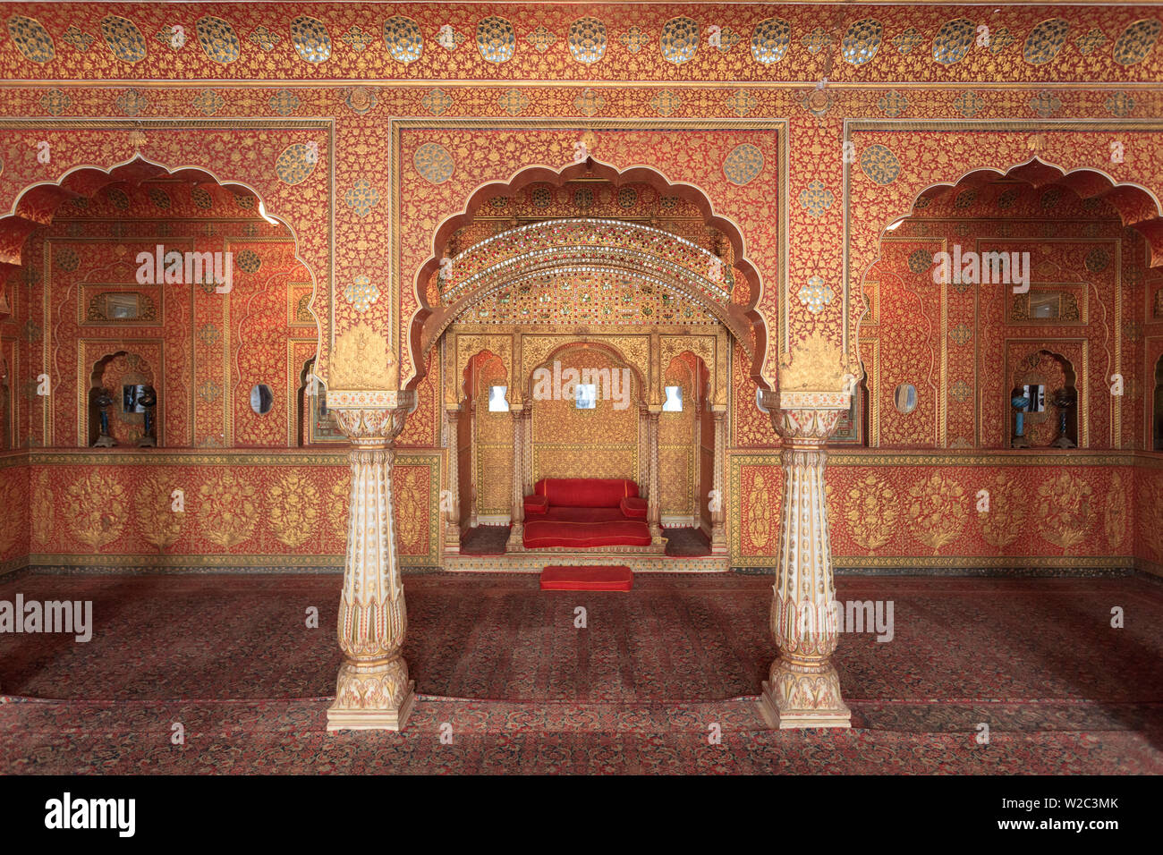 L'Inde, du Rajasthan, Bikaner, Junagahr Fort, Anup Mahal Hall Banque D'Images