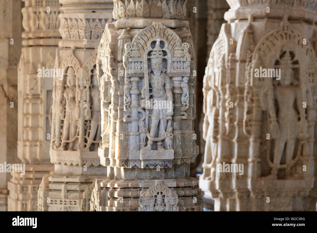 L'Inde, Rajasthan, Temple Ranakpur Jain Banque D'Images