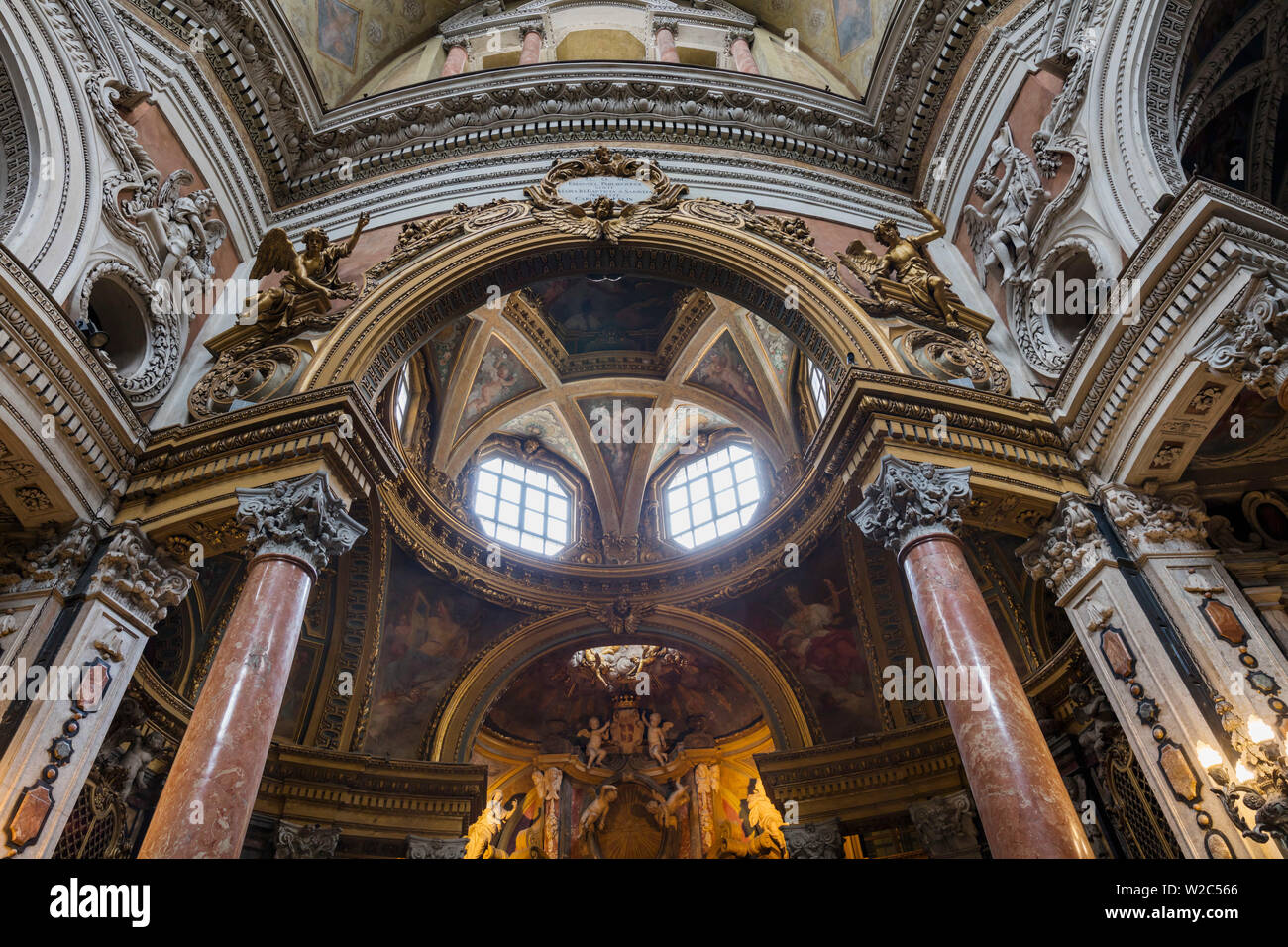 Église de San Lorenzo intérieur, Turin, Piémont, Italie Banque D'Images