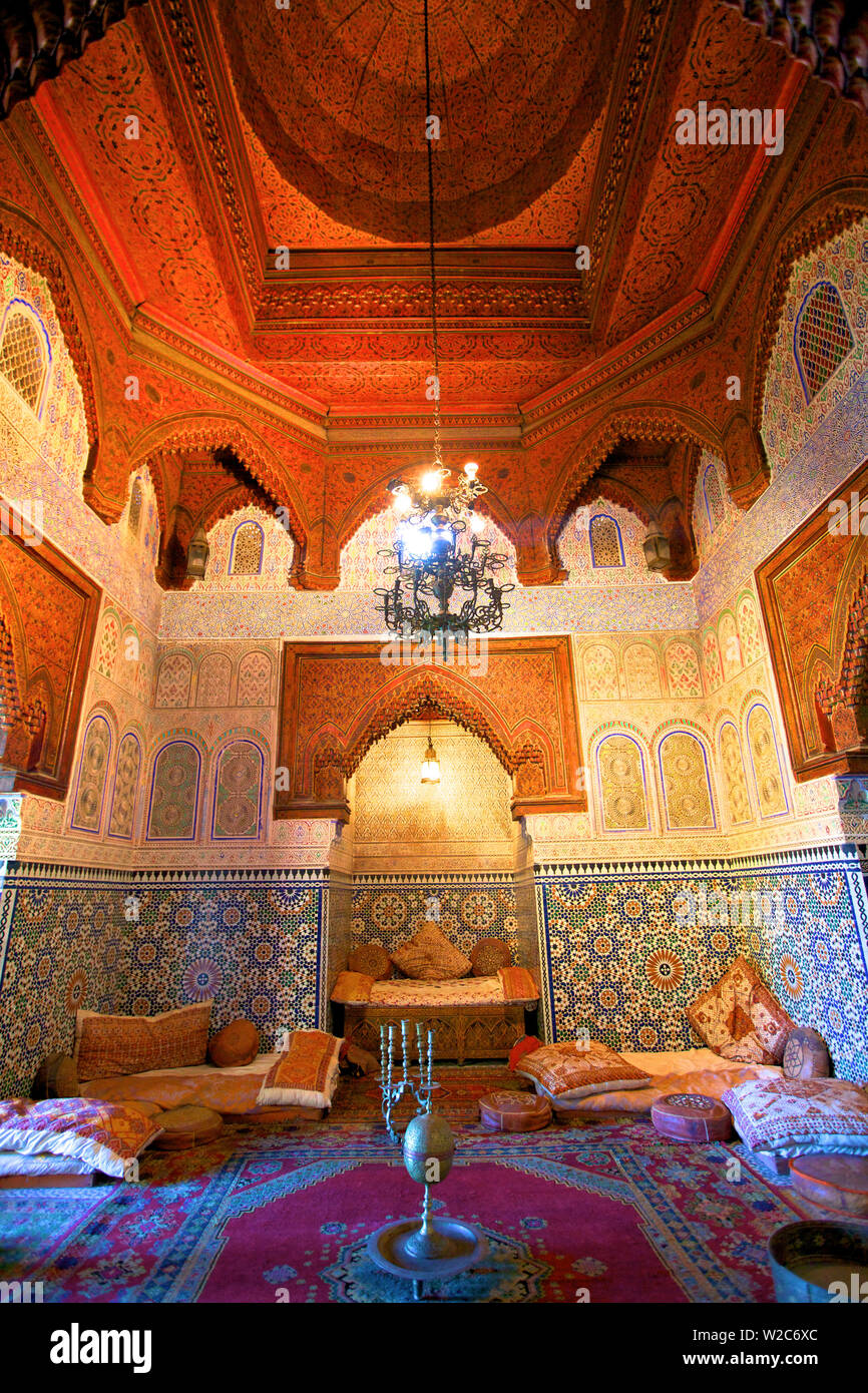 Intérieur du Musée Dar jamai, Meknès, Maroc, Afrique du Nord Banque D'Images