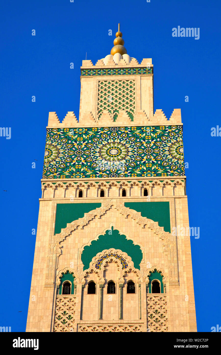 Détail de l'extérieur de la Mosquée Hassan II, Casablanca, Maroc, Afrique du Nord Banque D'Images