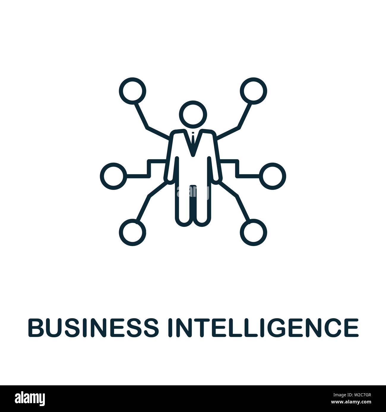 Icône de présentation Business Intelligence. Elément de concept de ligne mince de la collection d'icônes de gestion d'entreprise. Icône Creative Business Intelligence pour Illustration de Vecteur