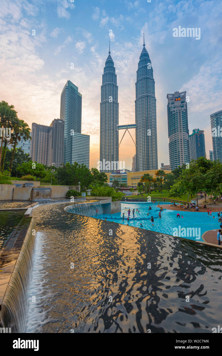 La Malaisie, Kuala Lumpur, Tours Jumelles Petronas Banque D'Images