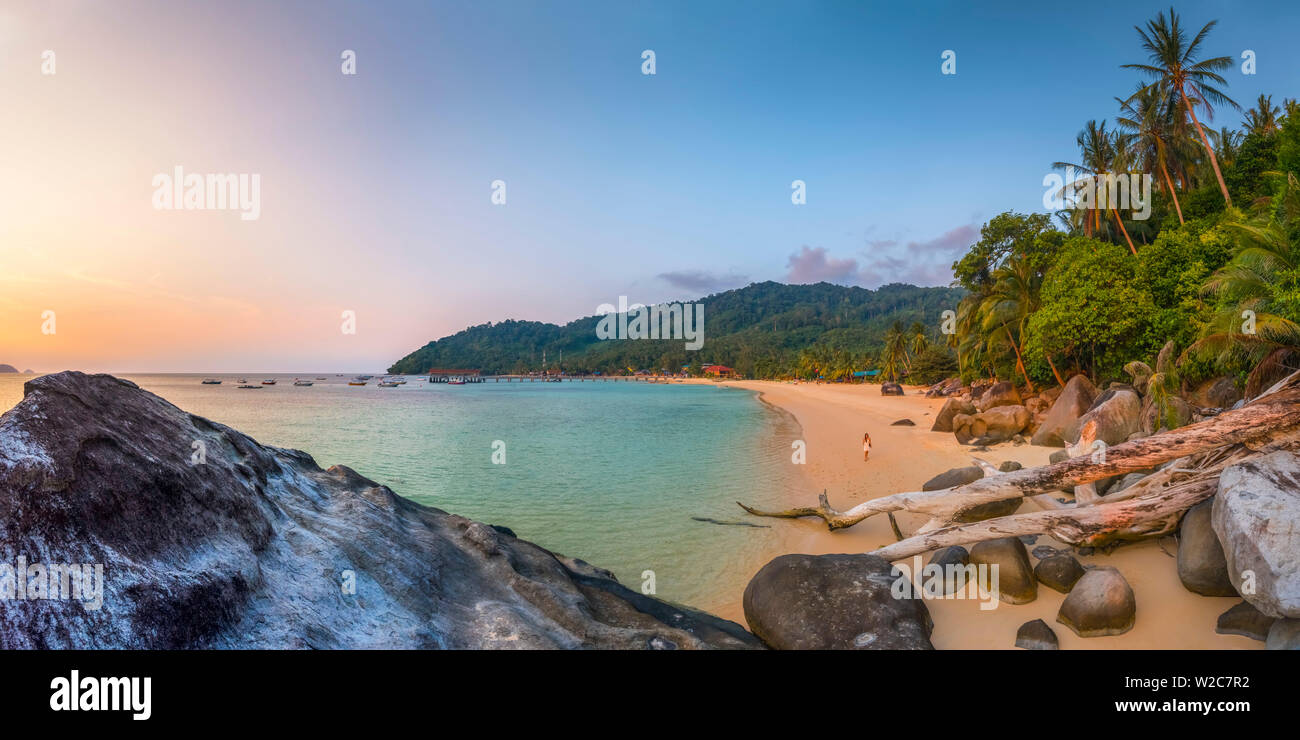La Malaisie, Pahang, Pulau Tioman Tioman Island), (baie de Salang Salang, Kampung (village) de Salang Banque D'Images