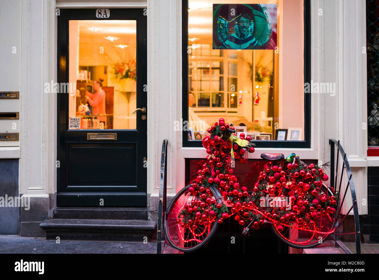 Pays-bas, Amsterdam, Location de décorations de Noël Banque D'Images