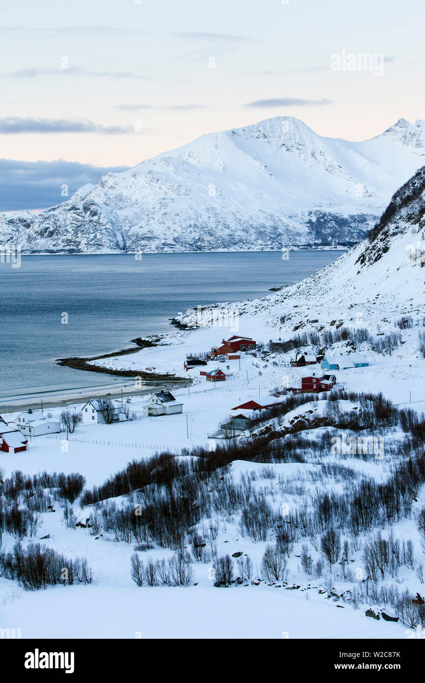 Grotfjord, Kvaloya, Troms, Norvège région Banque D'Images