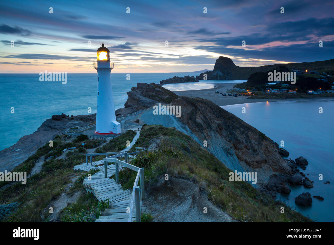 Phare à Delémont, Wairarapa, île du Nord, Nouvelle-Zélande Banque D'Images