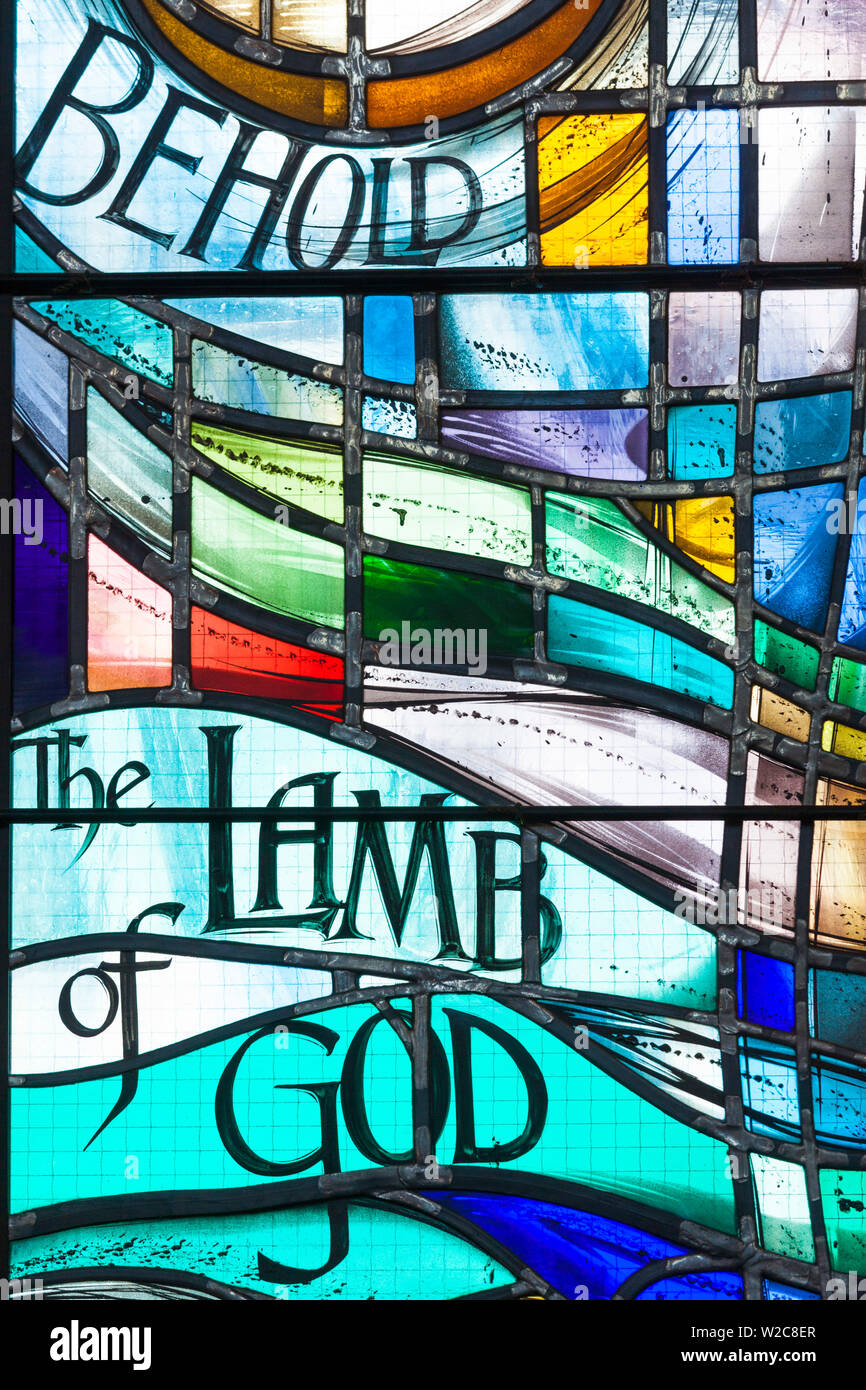 Nouvelle Zélande, île du Nord, Hawkes Bay, Napier, Waiapu, vitrail de la Cathédrale Banque D'Images