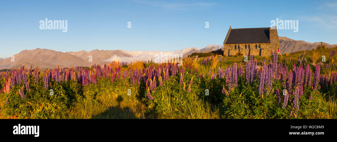 Église du Bon Pasteur, Lake Tekapo, Mackenzie Country, Canterbury, île du Sud, Nouvelle-Zélande Banque D'Images