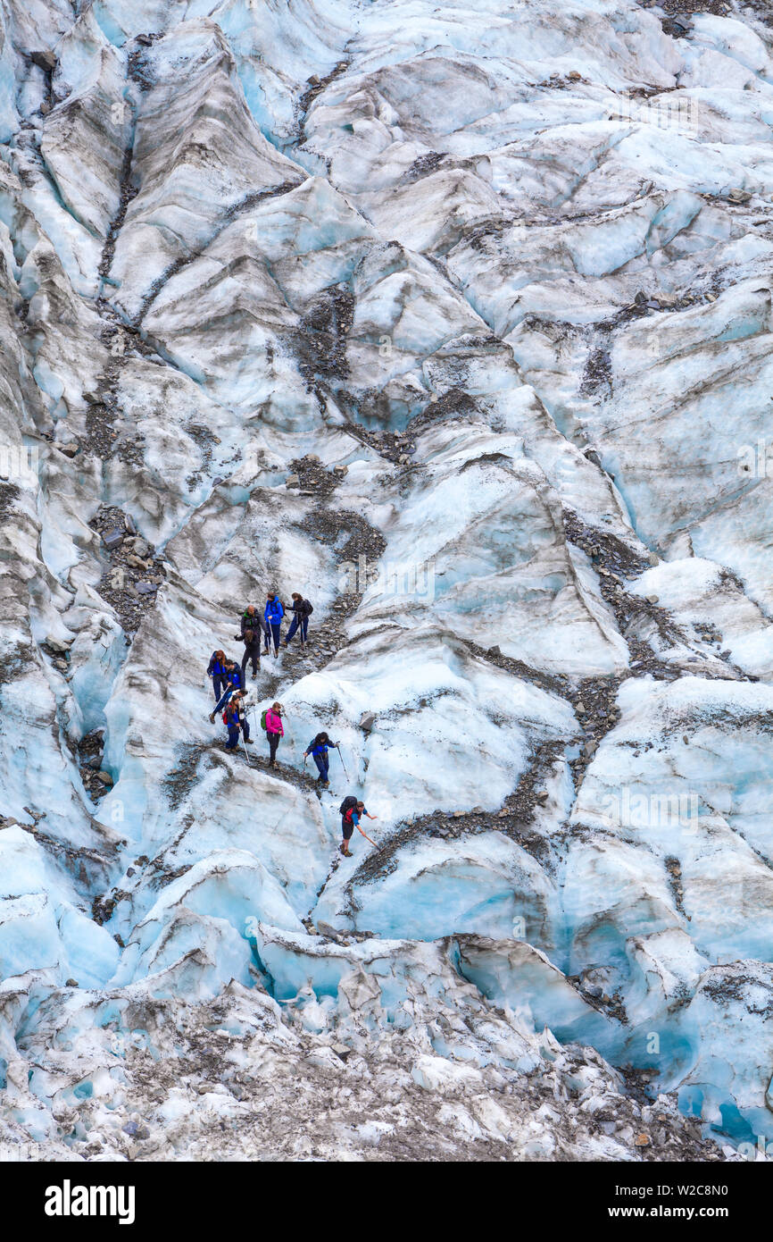 Visite guidée à pied du glacier, Fox Glacier, West Coast, South Island, New Zealand Banque D'Images