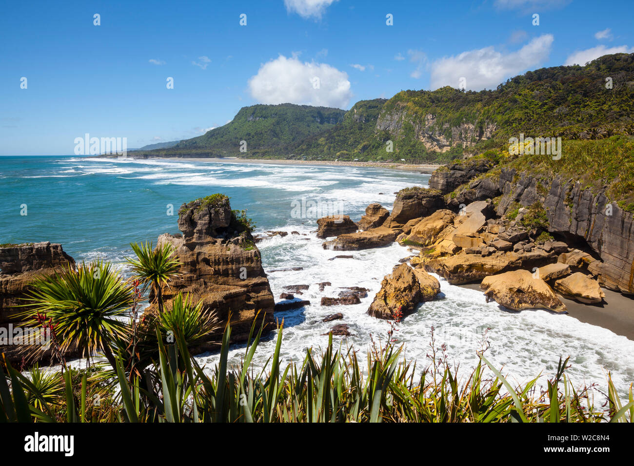 La côte à côte Ouest, Punakaiki, île du Sud, Nouvelle-Zélande Banque D'Images