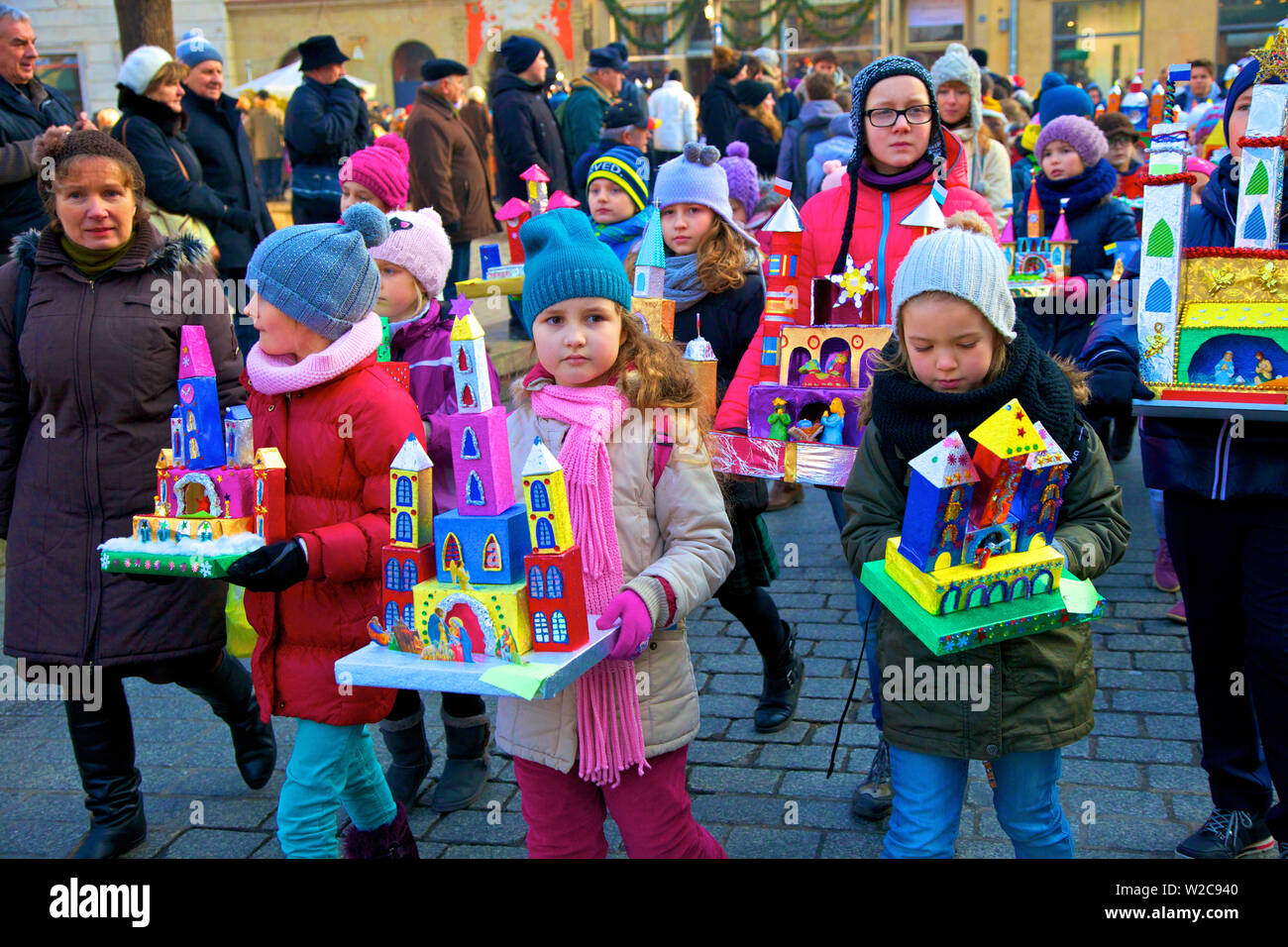 La Crèche de Noël traditionnel festival, Cracovie, Pologne, Europe Banque D'Images
