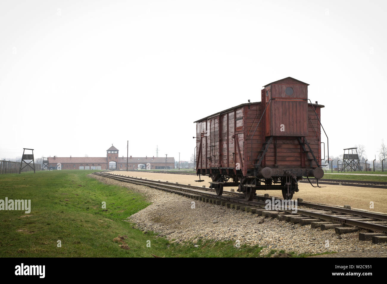 Ll'Auschwitz Birkenau Camp de concentration, Brzezinka, Pologne, Europe Banque D'Images