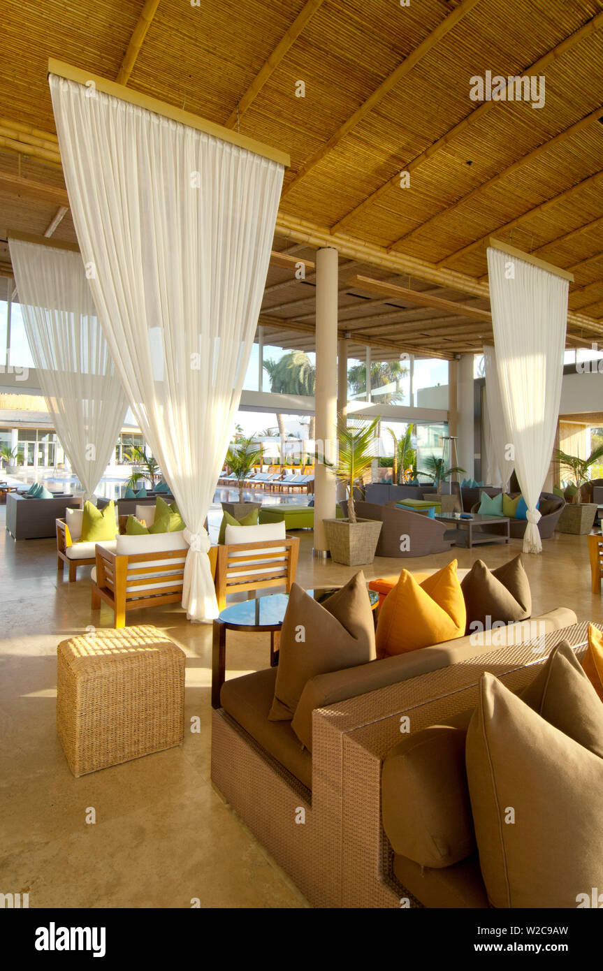 Le Pérou, Paracas, Hilton Hôtel Paracas, Bar Lounge, Région de l'Ica Banque D'Images