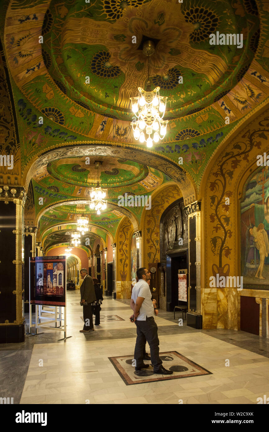 La Roumanie, la Transylvanie, Targu Mures, Palais de la Culture, édifice de style sécessionniste détails de l'intérieur Banque D'Images