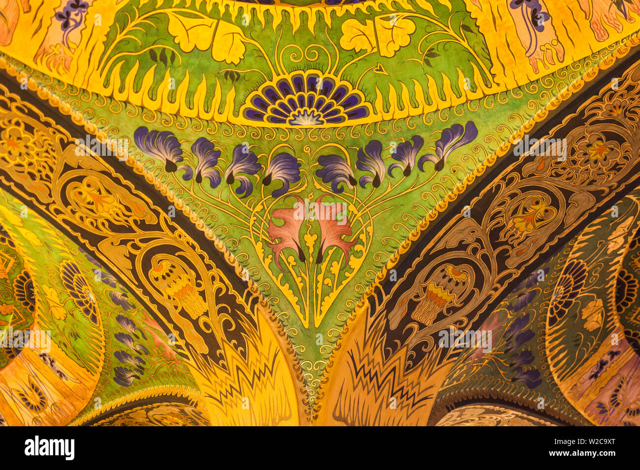 La Roumanie, la Transylvanie, Targu Mures, Palais de la Culture, édifice de style sécessionniste détails de l'intérieur Banque D'Images