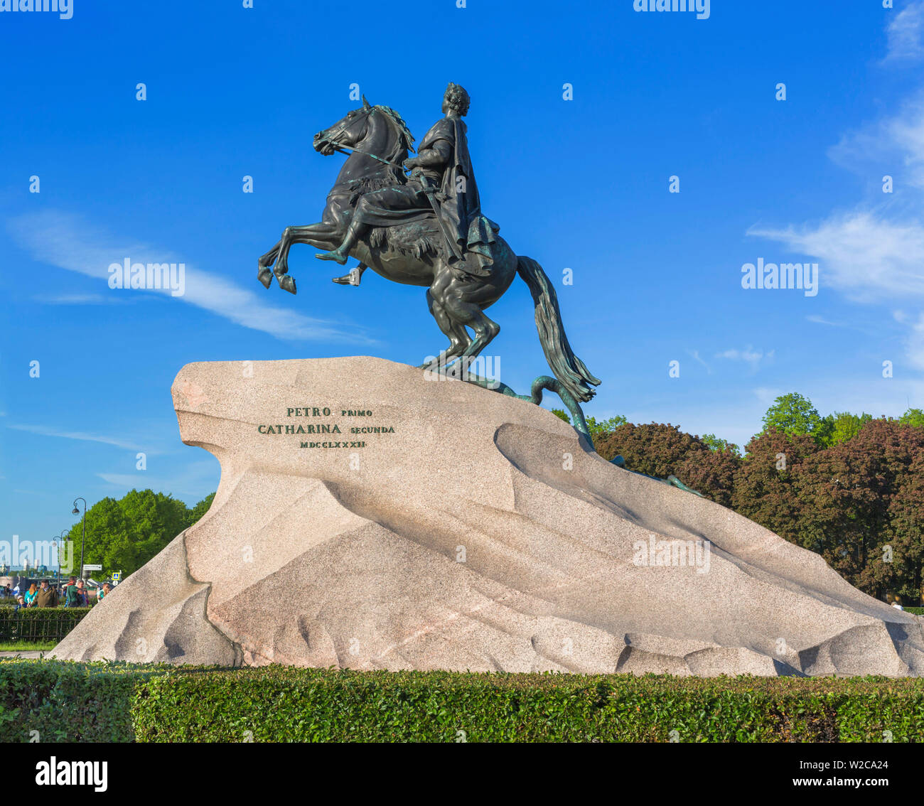 Cavalier de bronze, statue équestre de Pierre le Grand, Saint-Pétersbourg, Russie Banque D'Images