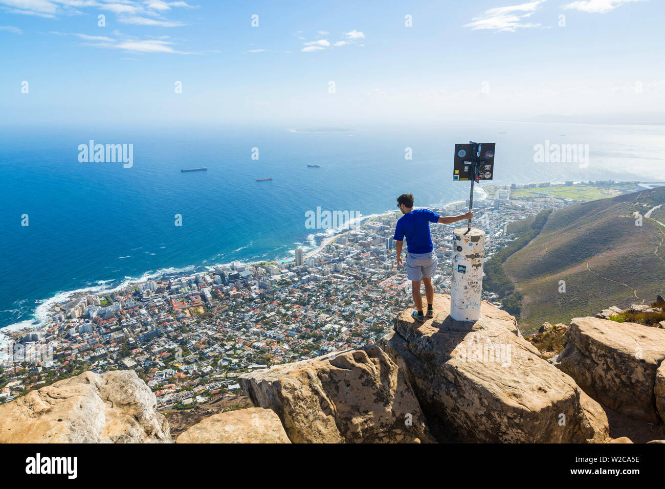 Voir à partir de la tête de lion du Cap ci-dessous, Le Cap, Afrique du Sud, Province de l'Ouest Banque D'Images