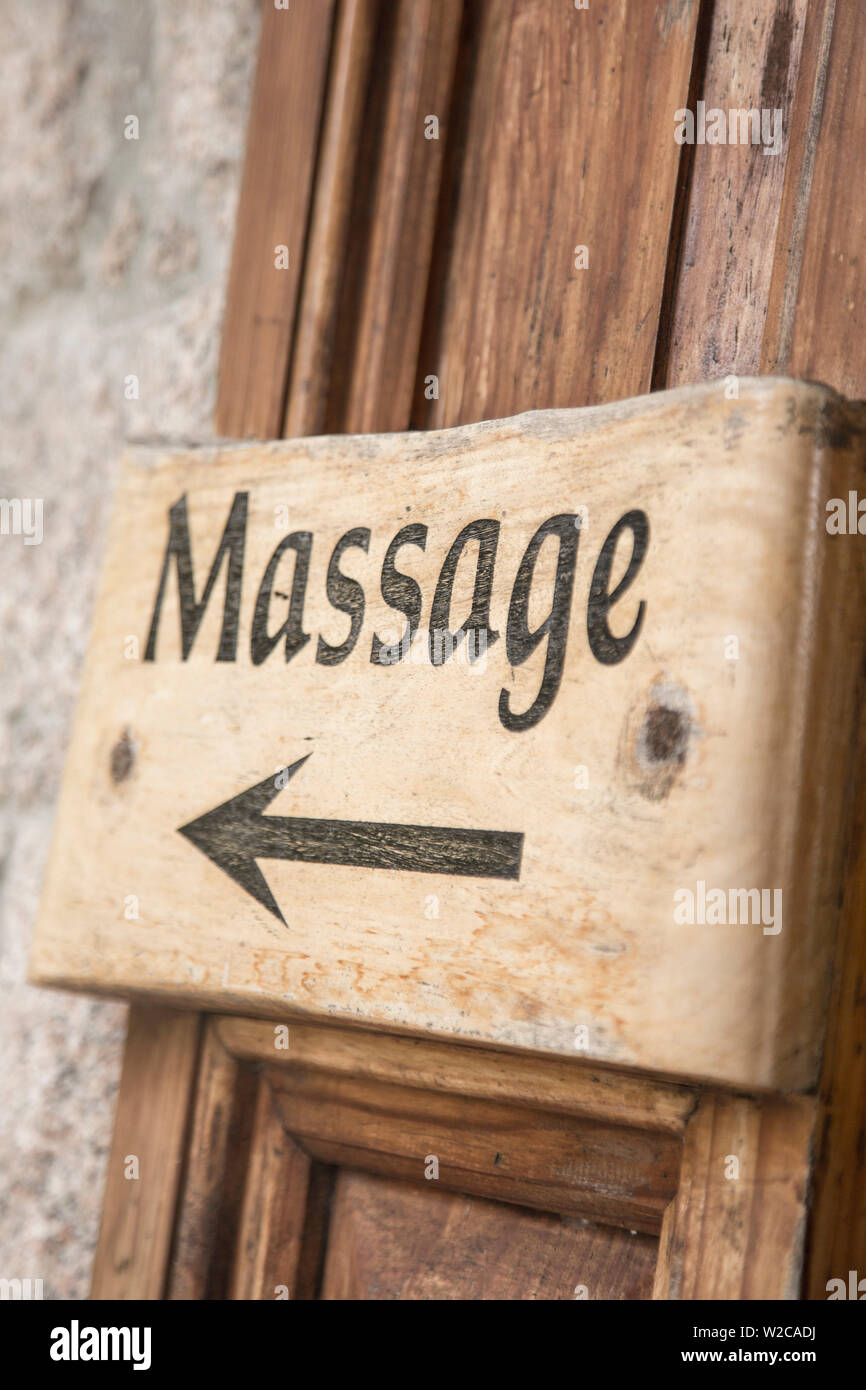 Inscrivez-vous pour le massage, La Digue, Seychelles Banque D'Images