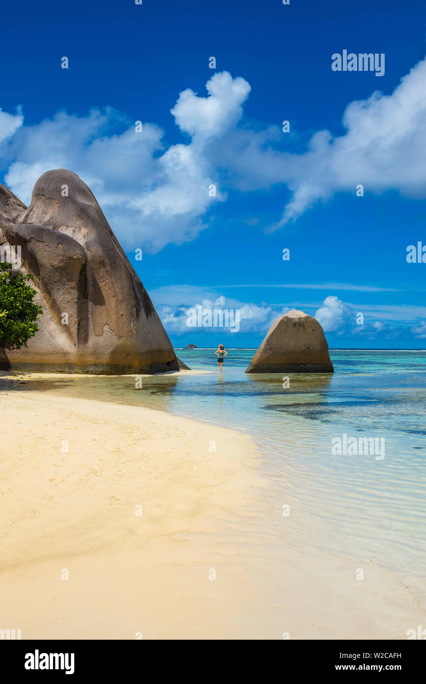 Anse Source d'argent beach, La Digue, Seychelles Banque D'Images