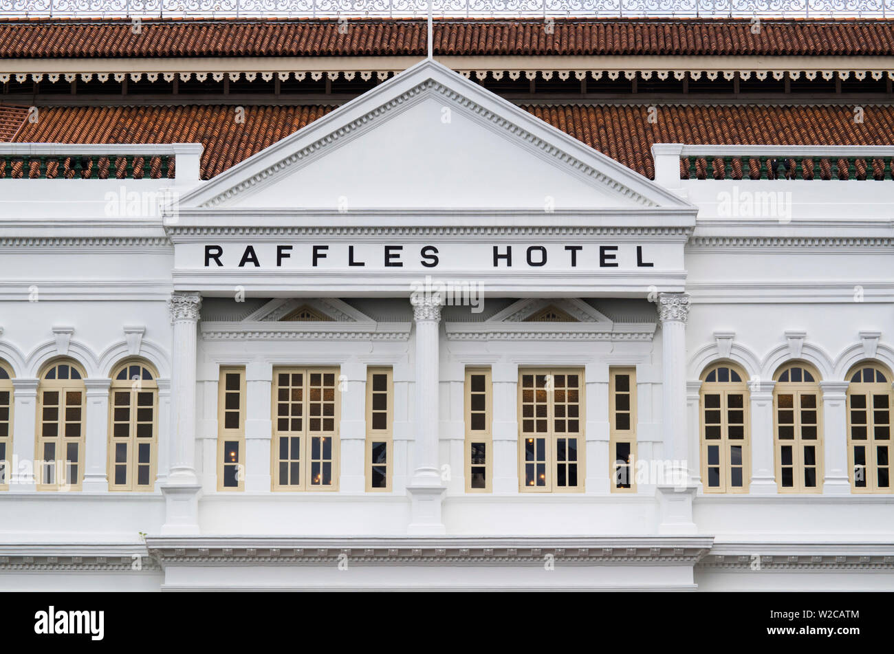 Singapour, l'Hôtel Raffles, extérieur Banque D'Images