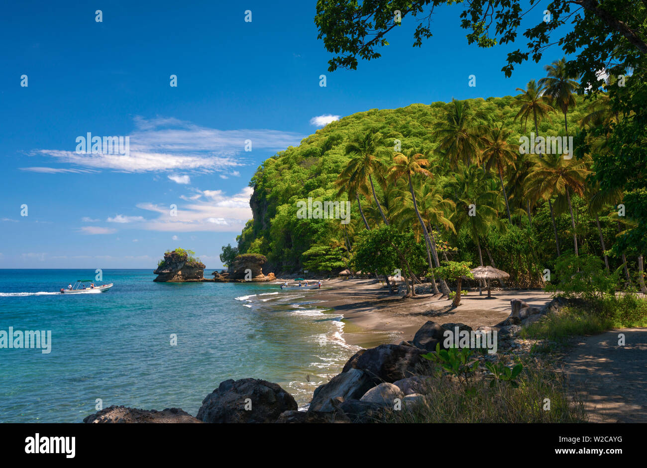 Caraïbes, St Lucia, Soufriere, Anse Mamin, Anse Mamin Beach Banque D'Images