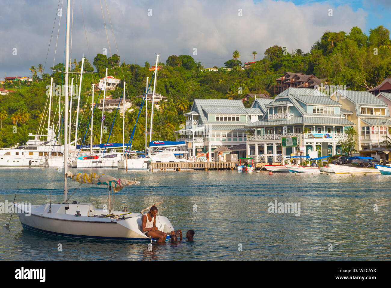 Caraïbes, St Lucia, Marigot Marigot Bay Banque D'Images