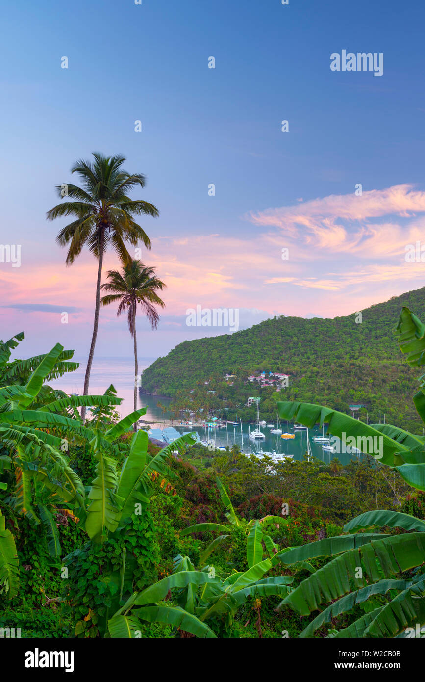 Caraïbes, St Lucia, Marigot Marigot Bay Banque D'Images