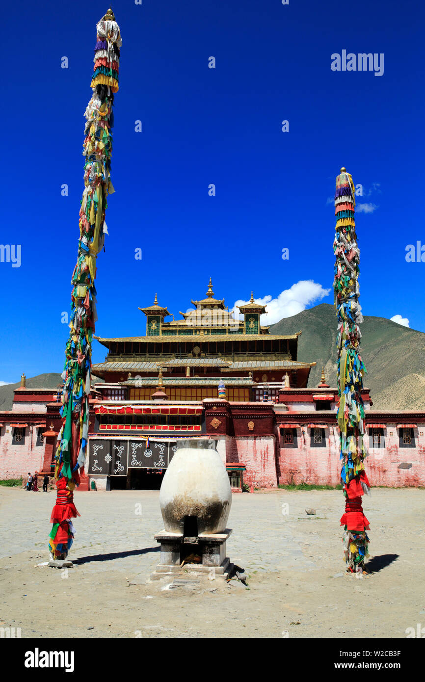 Utse temple, Monastère de Samye Samye (Gompa), Dranang, Préfecture de Shannan, Tibet, Chine Banque D'Images
