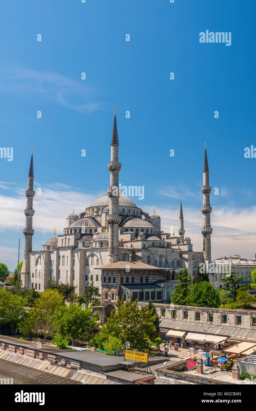 La Turquie, Istanbul, Sultanahmet, la Mosquée Bleue (Mosquée Sultan Ahmed ou Sultan Ahmet Camii) Banque D'Images