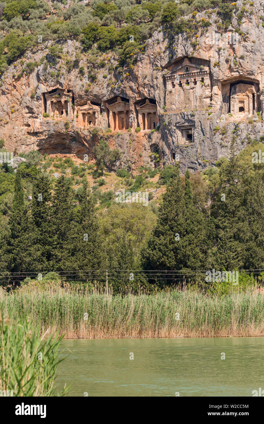 Tombeaux Lyciens, Dalyan, Province de Mugla, Turquie Banque D'Images