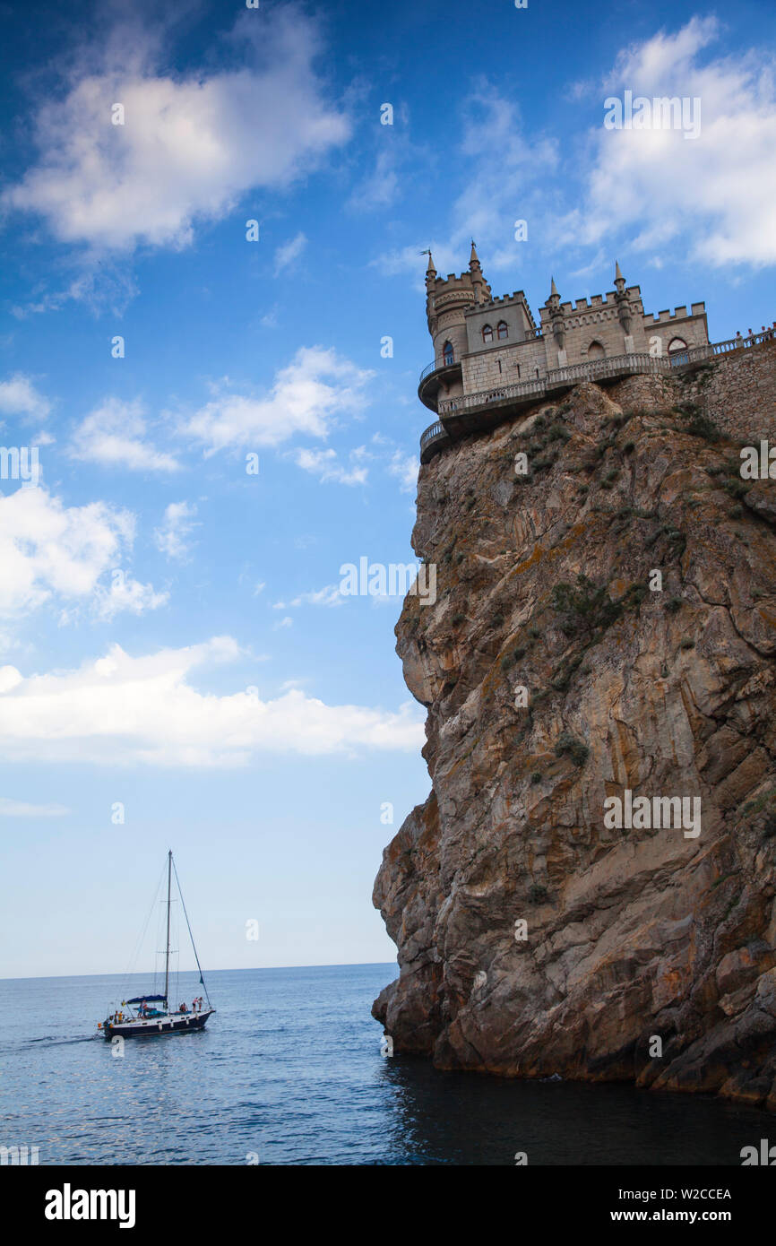 L'Ukraine, Crimée, Yalta, Gaspra, le Swallow's Nest château perché sur Clff Aurora Banque D'Images