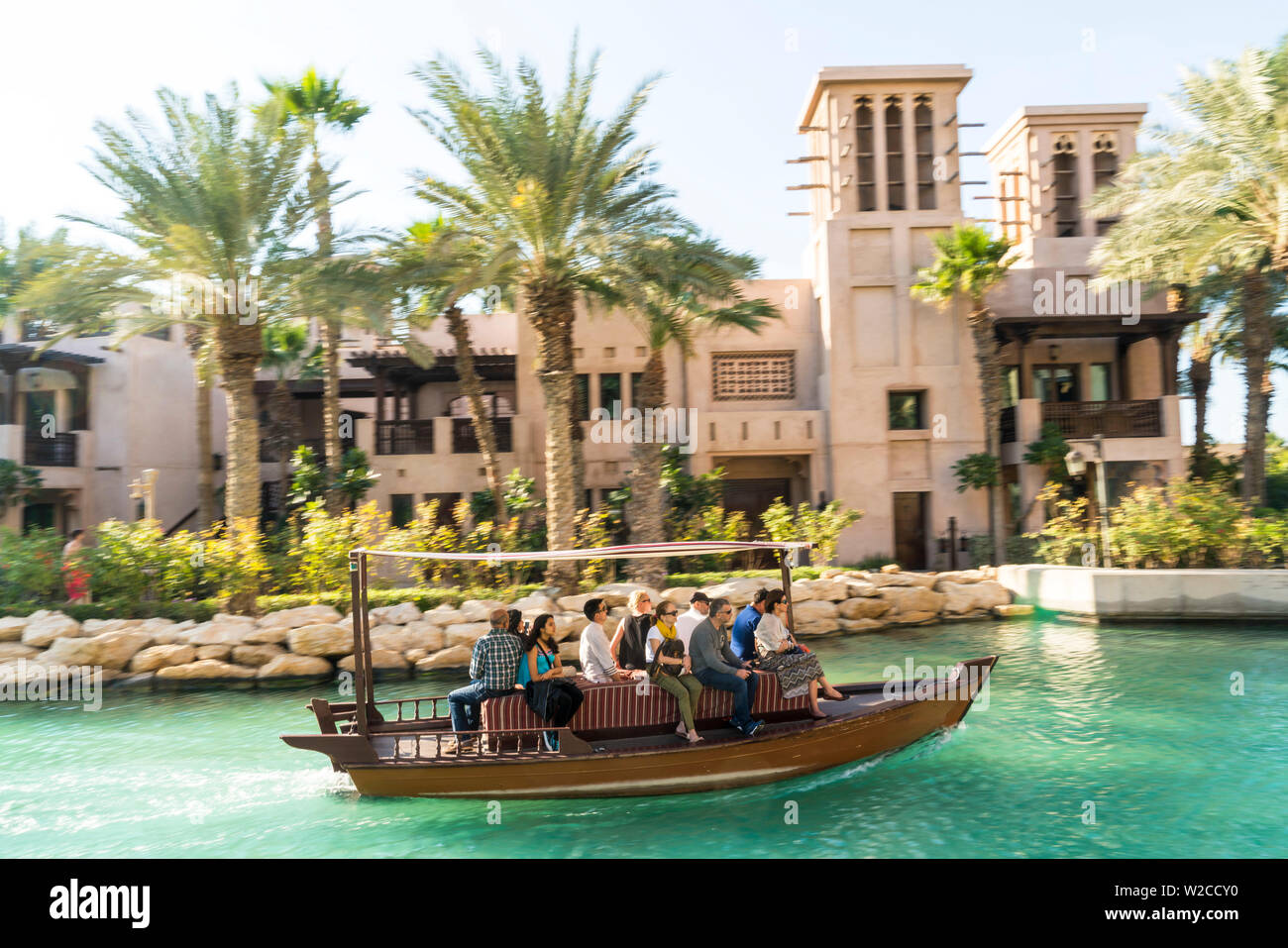 Ferry, Souk Madinat Jumeirah,, Dubaï, Émirats arabes unis, de l'UAE. Banque D'Images